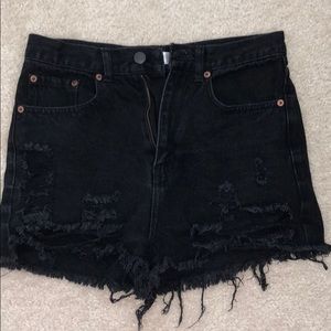 Black high waisted jean shorts